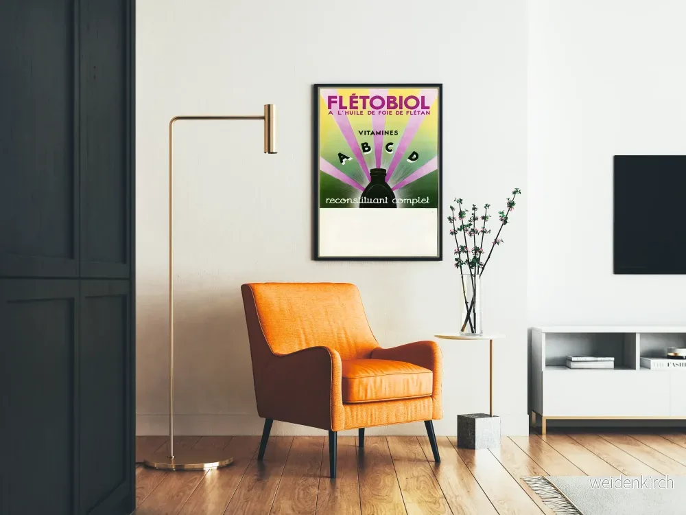 Vintage reklamposter för Flétobiol med torskleverolja - Bild 2