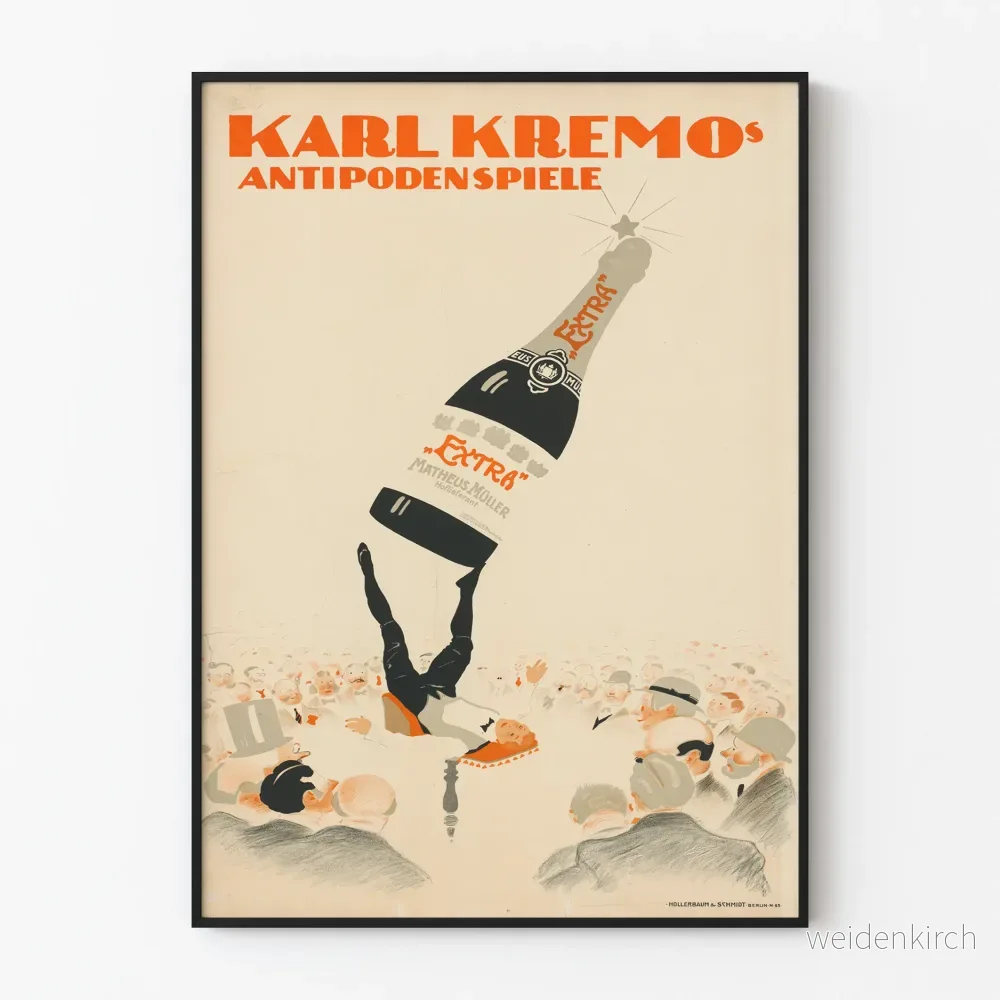 Vintage reklamposter Karl Kremos Antipodenspiele Extra Matheus Müller Vintage reklamposter Karl Kremos Antipodenspiele Extra Matheus Müller