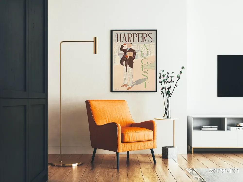 Vintageposter Harper's August för elegant väggdekoration - Bild 2