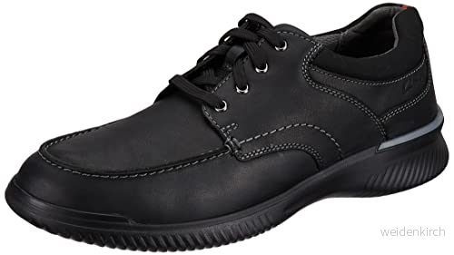 Clarks Donaway Edge Oxford, 39 EU Large, svart läder, 41.5 5059680251764