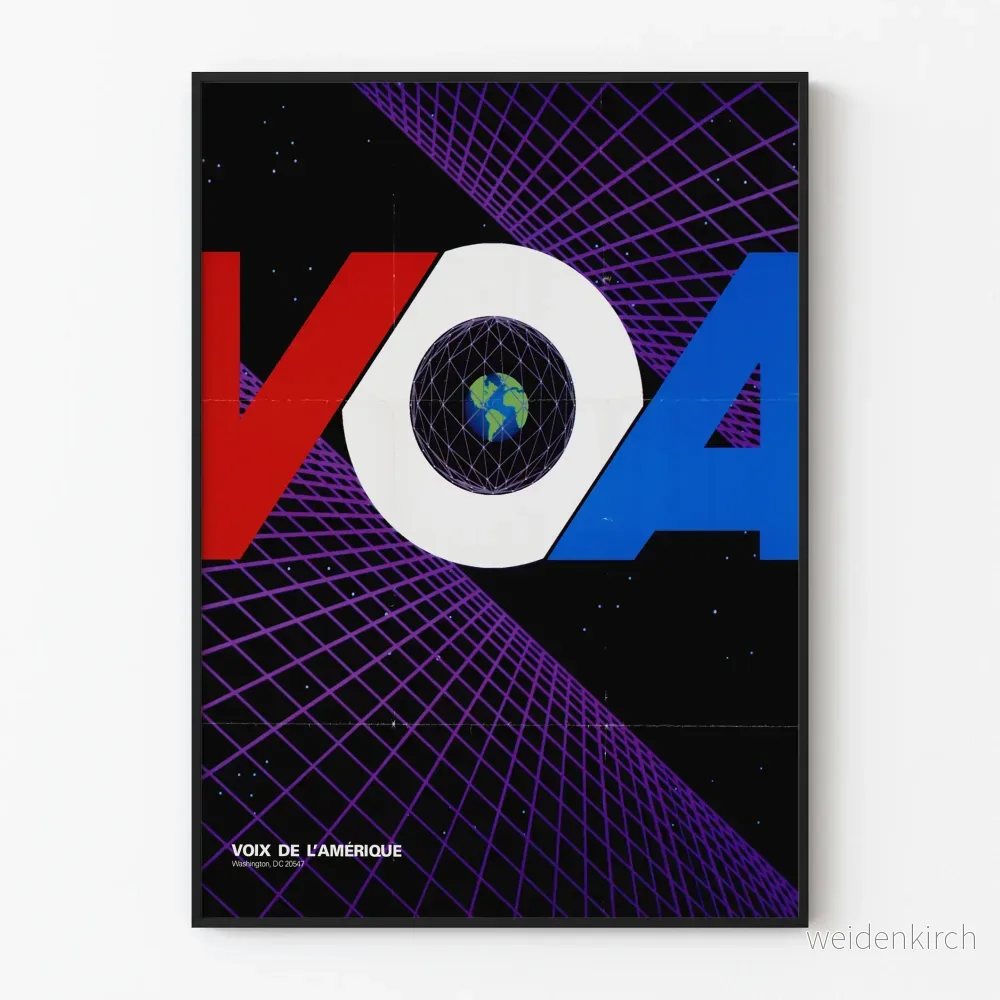 Dekorativ poster Voix de l’Amérique – Vintage geometrisk poster Dekorativ poster Voix de l’Amérique – Vintage geometrisk poster