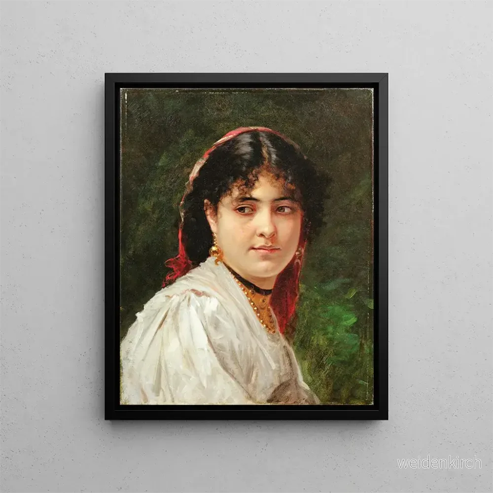 Målning porträtt av en ung italiensk kvinna - Alexandre Cabanel