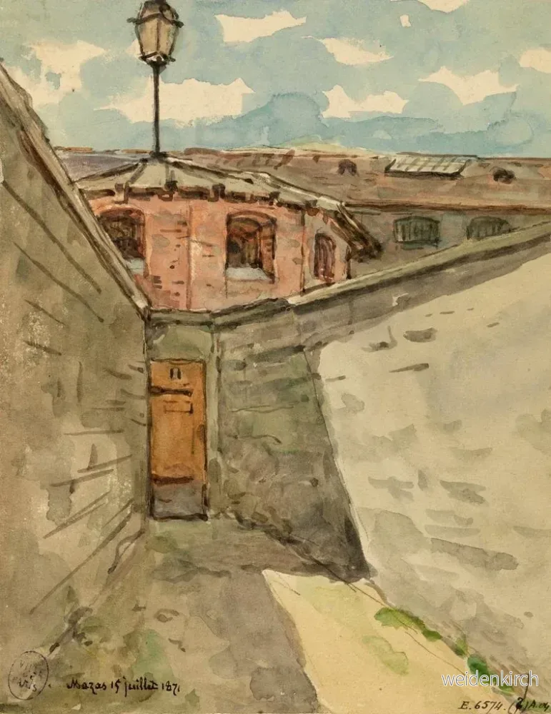 Målning Fängelse Mazas 12:e arrondissement 15 juli 1871 - Armand Gautier | Konsttryck - Bild 2