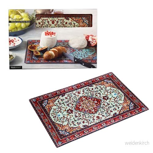 Peleg Design skärbräda i härdat glas för kök, multifunktionell dekorativ glas, värmebeständig okrossbar serveringsbricka (24,4 x 36,6 cm) 7290106866607