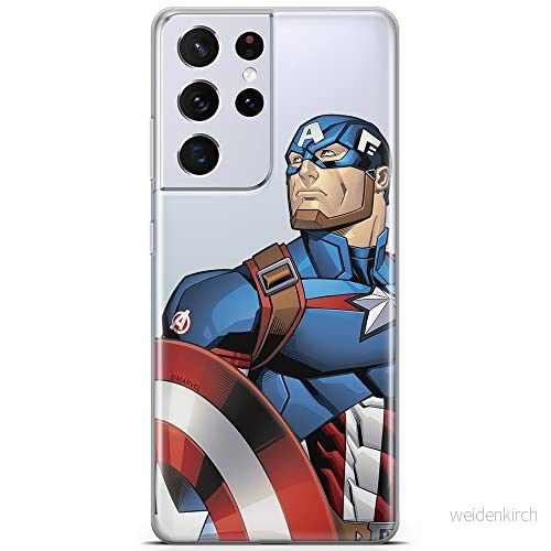 ERT GROUP mobiltelefonfodral för Samsung S21 ULTRA originalt och officiellt licensierat Marvel mönster Captain America 011 optimalt anpassad till formen på mobiltelefonen, gedeeltelijk transparant 5903932395297