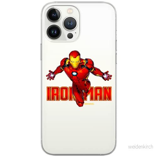 ERT GROUP mobiltelefonfodral för Apple Iphone 7 PLUS/ 8 PLUS originalt och officiellt licensierat Marvel mönster Iron Man 030 Vit anpassad till formen på mobiltelefonen, gedeeltelijk transparant 5904805151040