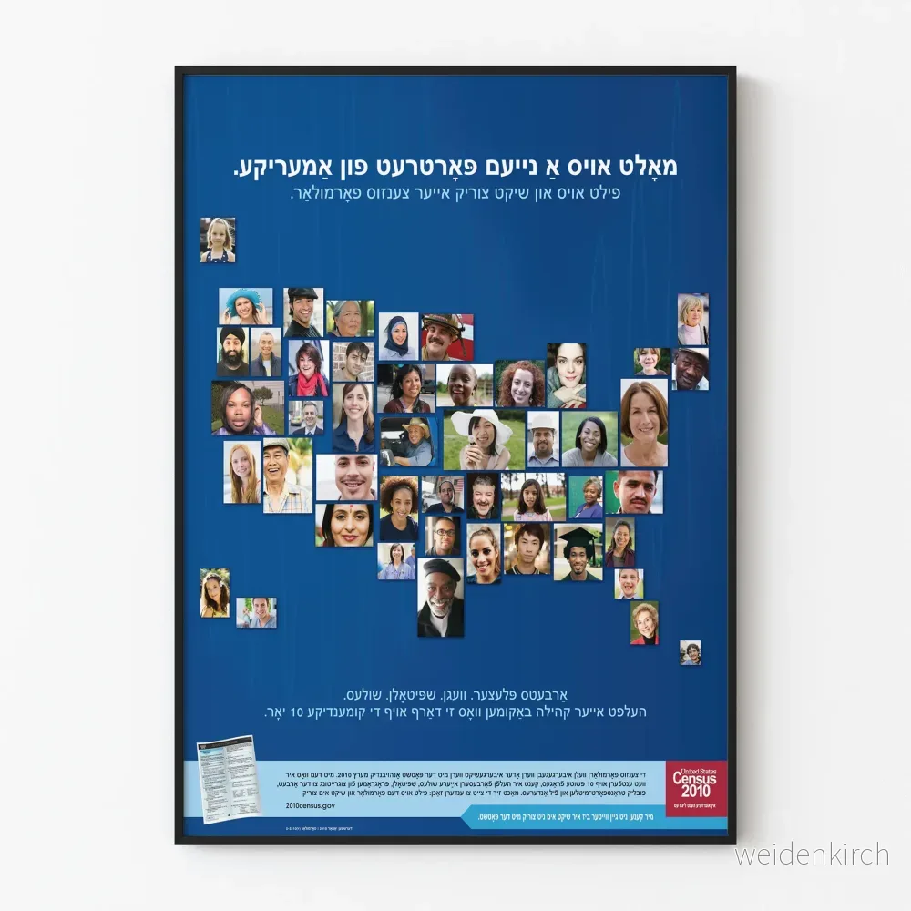 Yiddish Action Census 2010 - Vintage och social väggdekoration poster