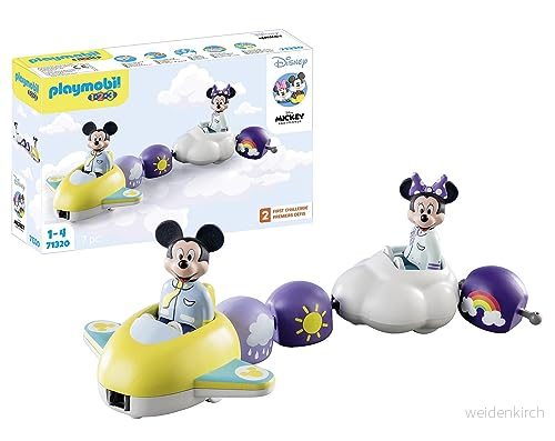 PLAYMOBIL 71320 1.2.3 & Disney: Mickey's Minnie's Cloud Ride, Musse Pigg, pedagogiska leksaker för småbarn, presentleksaker och roliga fantasifulla rollspel, lekset lämpliga barn i åldrarna 1,5+ 4008789713209