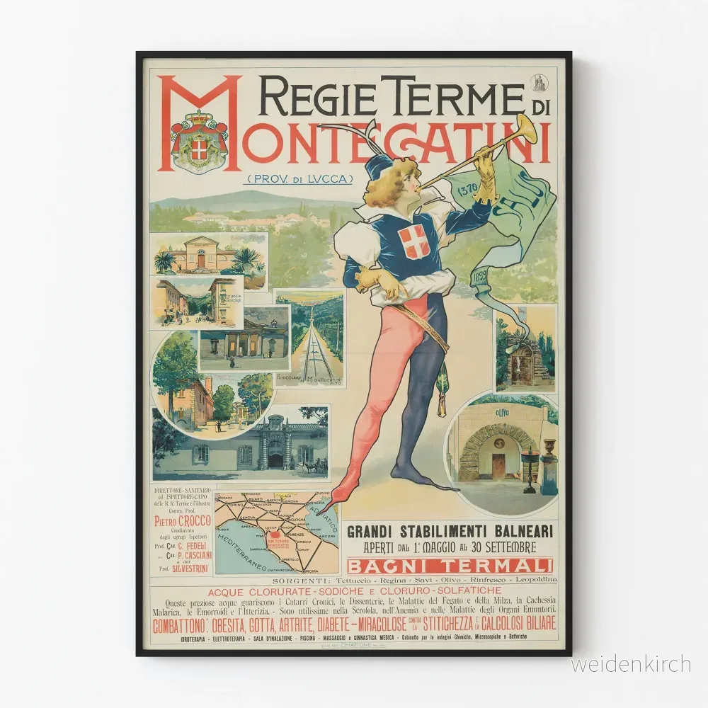 Vintageaffisch Thermes de Montecatini - Poster Art déco Italien