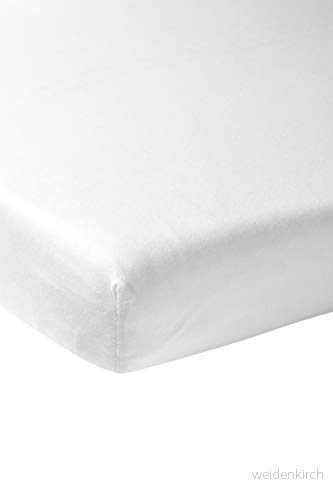 Meyco Baby Uni underlakan för spjälsäng (lakan med mjuk jerseykvalitet, tillverkat av 100% bomull, perfekt passform tack vare elasticitet runt om, andas, mått: 60 x 120 cm), vit 4054703564006