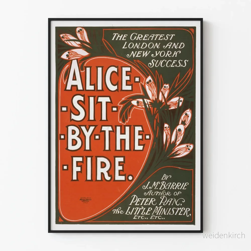 Vintageposter Alice Sit By The Fire - Retro väggdekoration