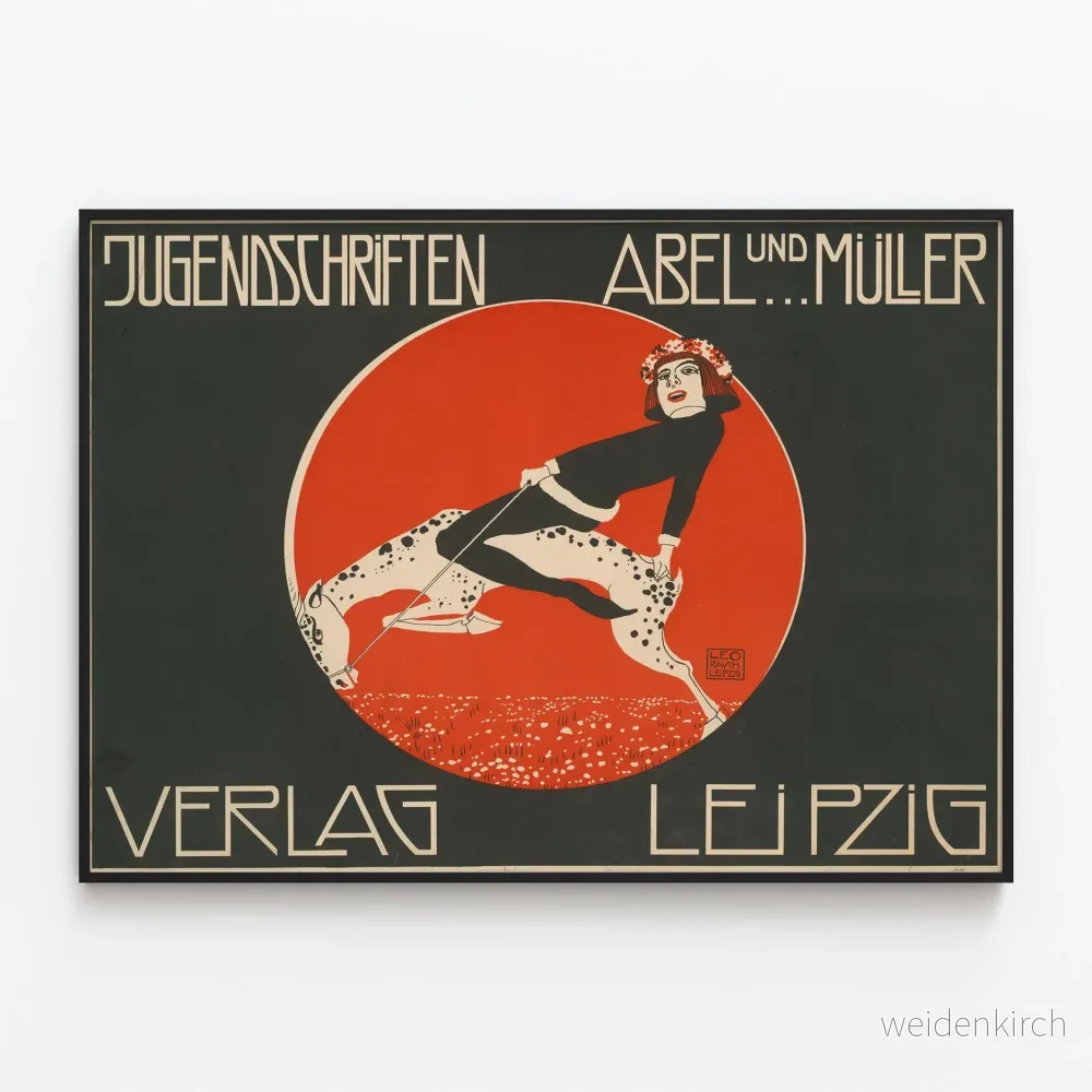 Vintageaffisch JugendSchriften Abel och Müller Verlag Leipzig