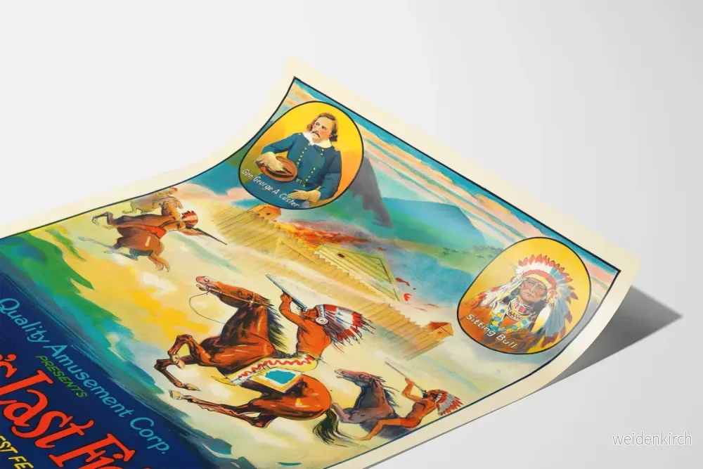 Vintageposter av Custers sista strid väggdekoration västern - Bild 3