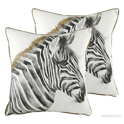 Evans Lichfield Safari Zebra polyesterfyllda kuddar (tvåpack), vit, 43 x cm 5025532042330
