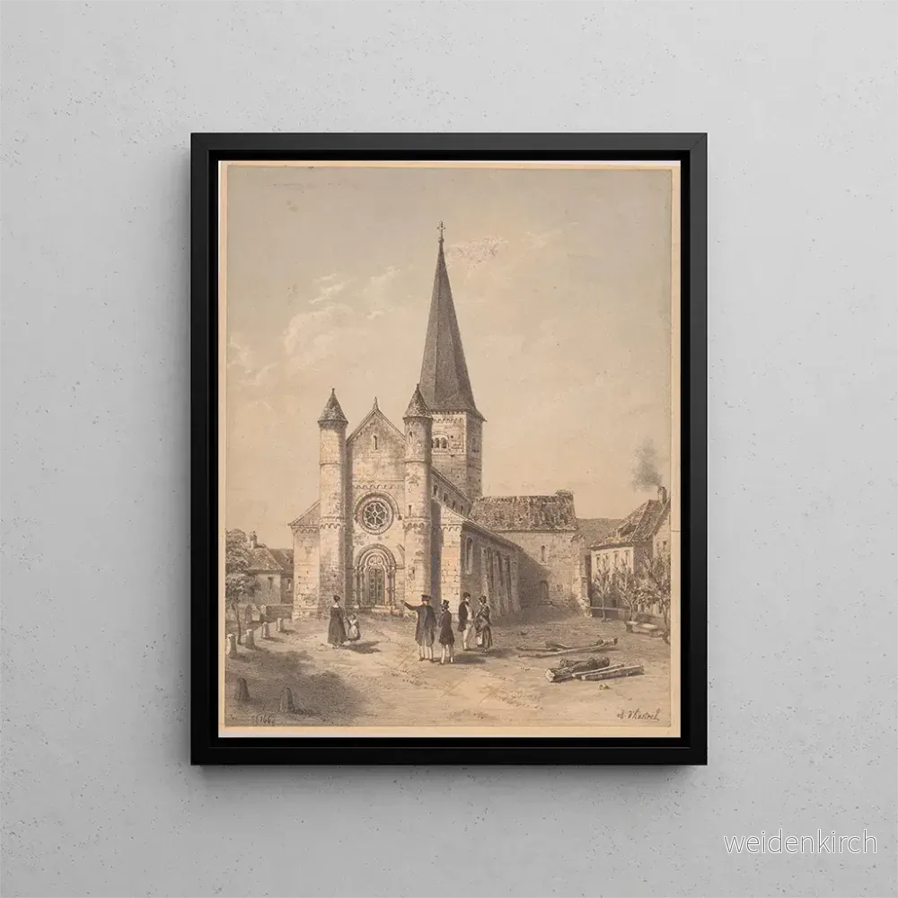 Målning av utsikten över Saint-Adelphe-kyrkan i Neuwiller-lès-Saverne – Adolphe Hastrel de Rivedoux | Konsttryck Målning av utsikten över Saint-Adelphe-kyrkan i Neuwiller-lès-Saverne – Adolphe Hastrel de Rivedoux | Konsttryck