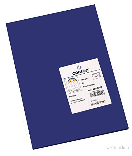 Canson Iris Vivaldi A4 120 gsm slätt färgpapper ljusgrå 185 50 ark 21x29.7cm Ultramarine 3148954222653