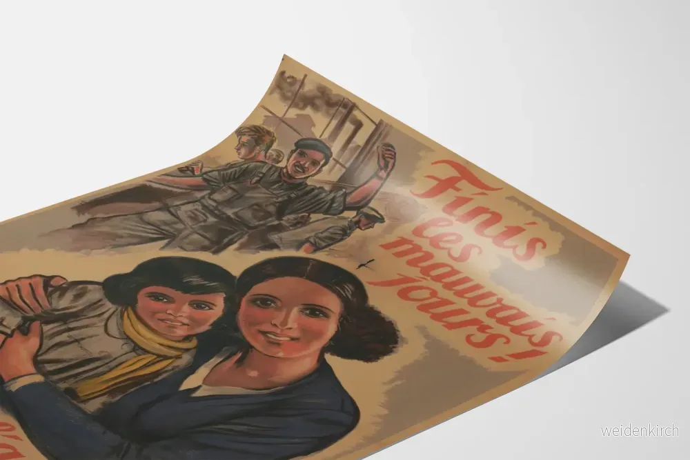 Vintage väggdekorationsposter « Sluta de dåliga dagarna! Pappa tjänar pengar i Tyskland » - Bild 3