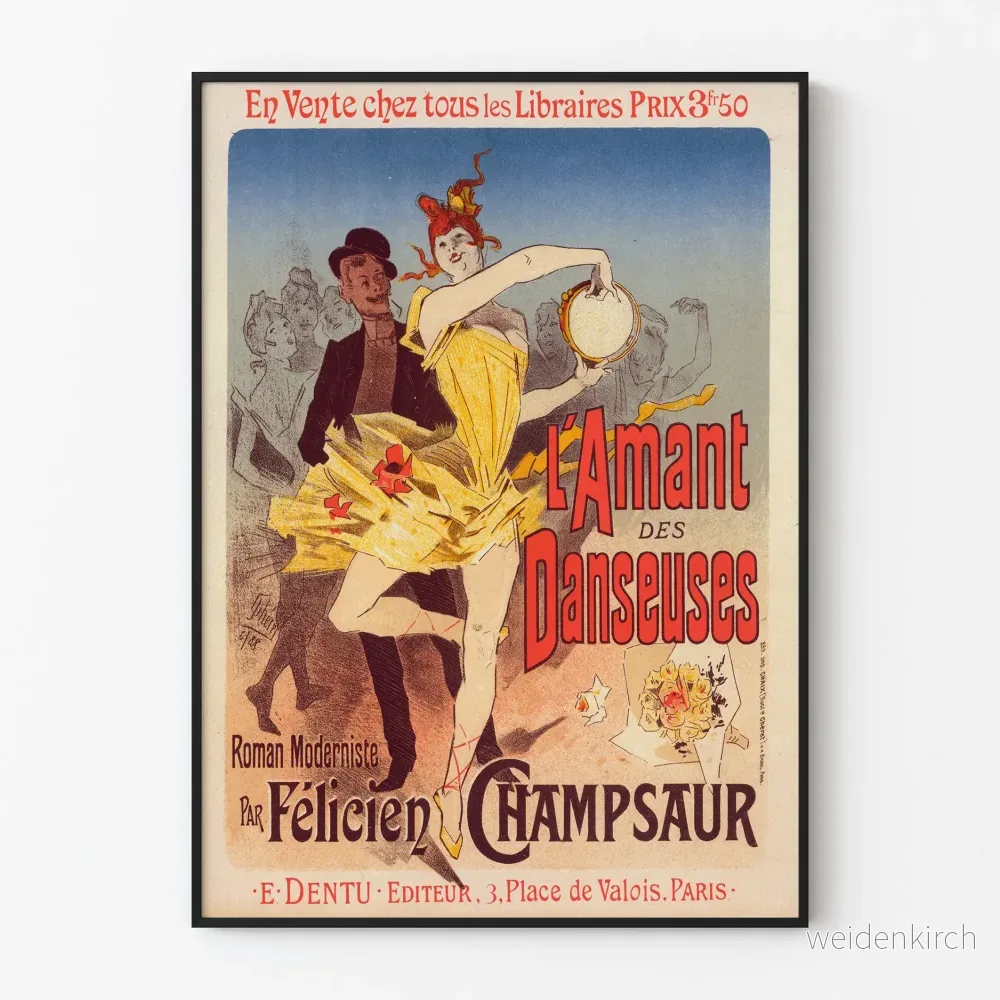 Vintageposter L'Amant des Danseuses av Félicien Champsaur