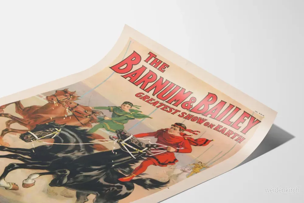 Vintageposter Barnum & Bailey hästkapplöpning romersk - Bild 3