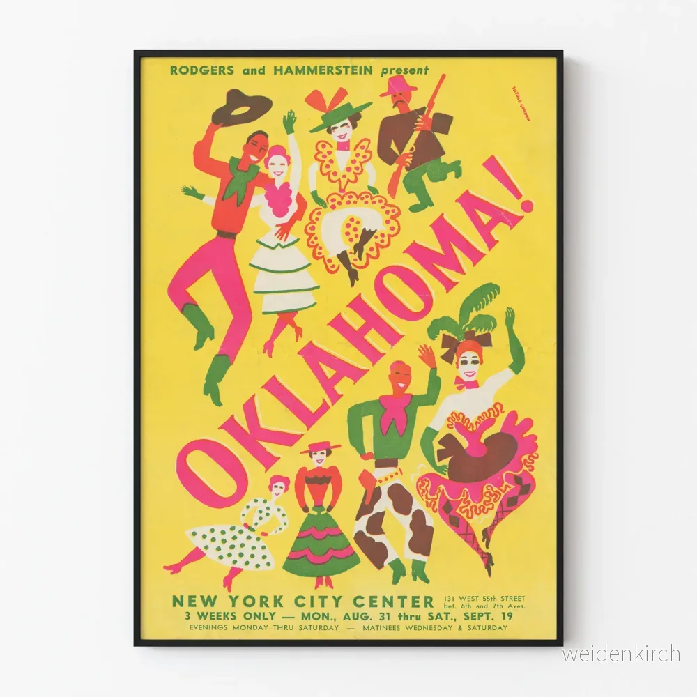 Vintage dekorativ poster Oklahoma musikal Broadway