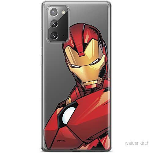 ERT GROUP mobiltelefonfodral för Samsung GALAXY NOTE 20 originalt och officiellt licensierat Marvel mönster Iron Man 005 optimalt anpassad till formen på mobiltelefonen, gedeeltelijk transparant 5903040459065