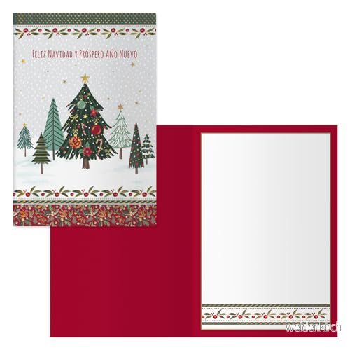 DOHE Jul gratulationskort Pack 6 st Storlek: 11,5x17 cm (stängd) Inkluderar kuvert för att förvara kortet Snow Model 8421938700268