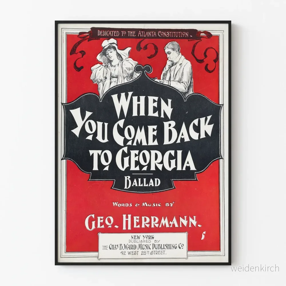 Vintageposter When You Come Back to Georgia – Musikväggdekoration