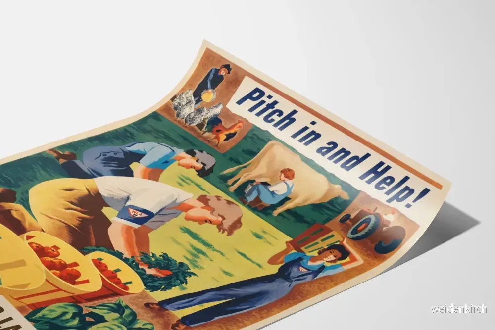 Vintage feminin poster Kvinnors landarmé väggdekoration - Bild 3