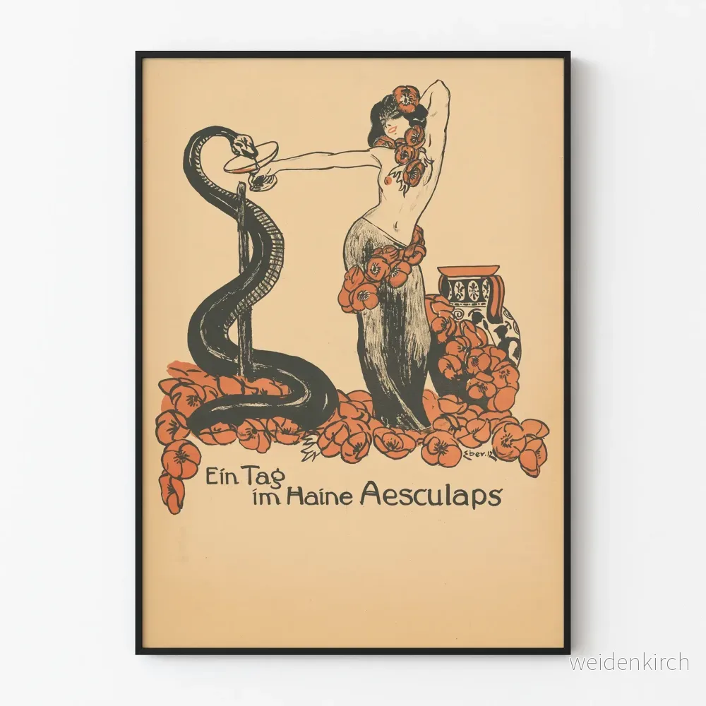 Vintageposter Ein Tag im Haine Aesculaps - Retro väggdekoration