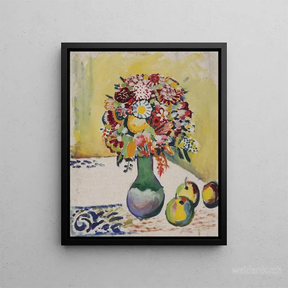 Målning Naturtavla med blommor och tre äpplen - August Macke | Konsttryck