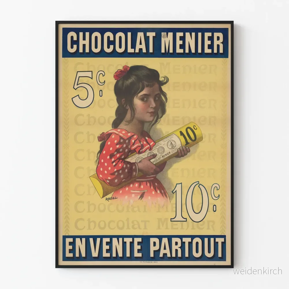 Vintageposter Chocolat Menier - Retro väggdekoration
