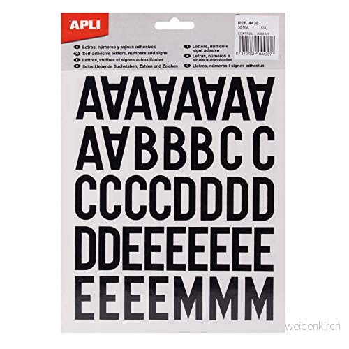 APLI 4430 Stora självhäftande bokstäver 30 mm 8410782044307
