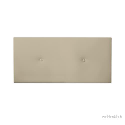 Duérmete Online Premium Vadderad huvudgavel Milan Model High End Konstläder Inkluderar hårdvara och hårdvara, Trä, Beige, 130 x 60 cm (säng 120) 8445355062402