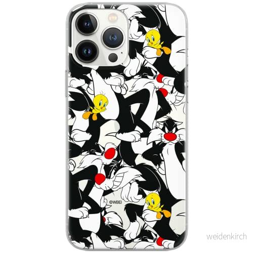 ERT GROUP mobiltelefonfodral för Samsung A51 originalt och officiellt licensierat Looney Tunes mönster Sylvester & Tweety 004 Vit anpassad till formen på mobiltelefonen, gedeeltelijk transparant 5903537532462