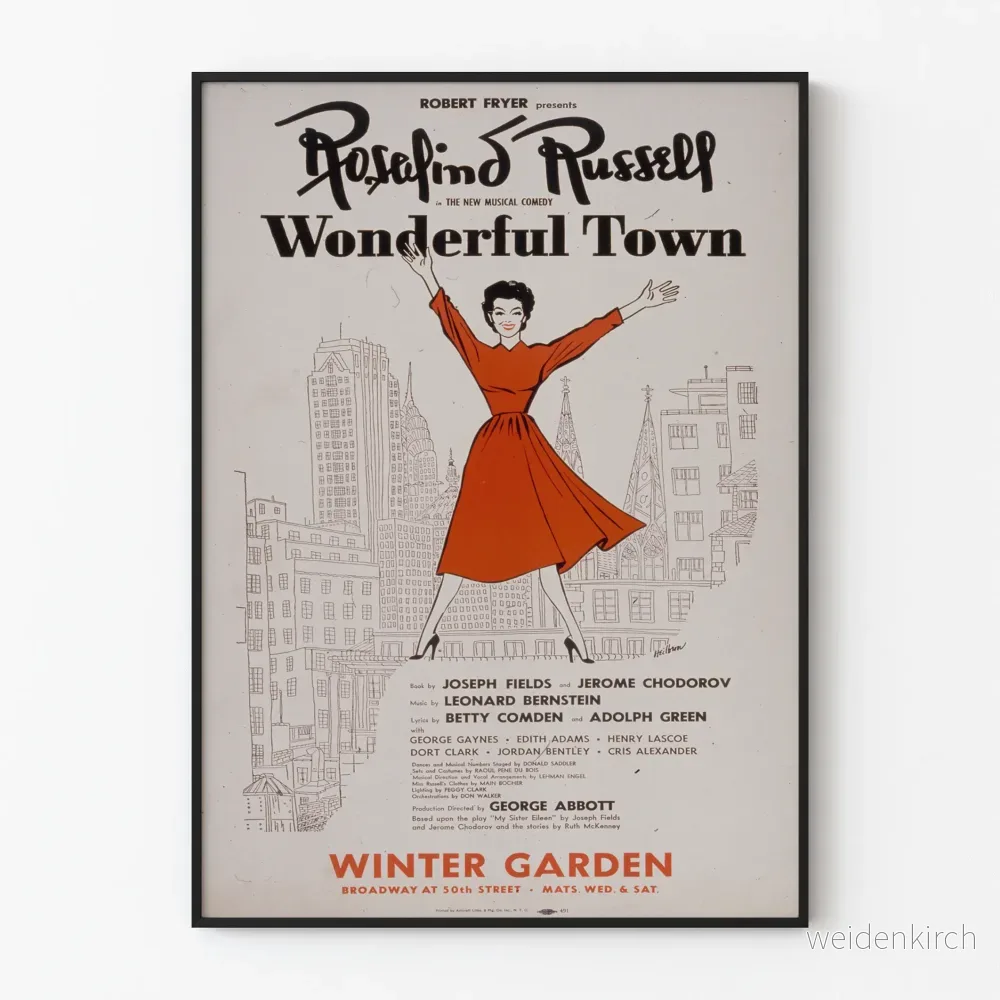 Vintageposter Wonderful Town med Rosalind Russell
