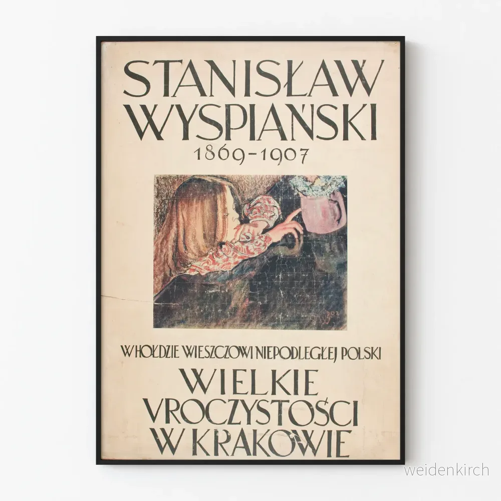 Konstnärlig väggdekoration med poster av Stanisław Wyspiański 1869-1907