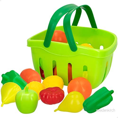 COLORBABY 45716 Frukt och grönsaker leksak med korg/innehåller 21 st leksaksmat/barnleksaksmat, kökstillbehör 8412842457164