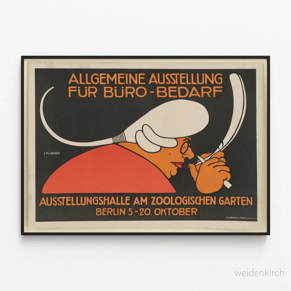 Vintageposter för utställning, kontorsmaterial Berlin