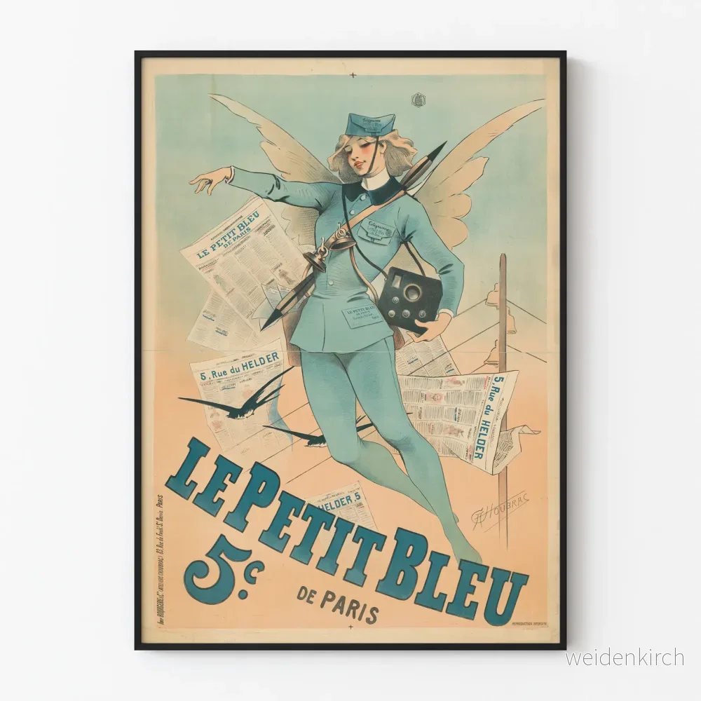 Vintageposter Le Petit Bleu de Paris - Retro väggdekoration