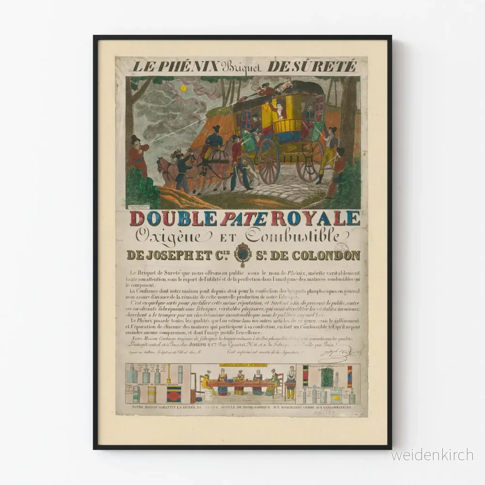 Vintageposter Le Phénix Briquet de Sûreté Double Pâte Royale
