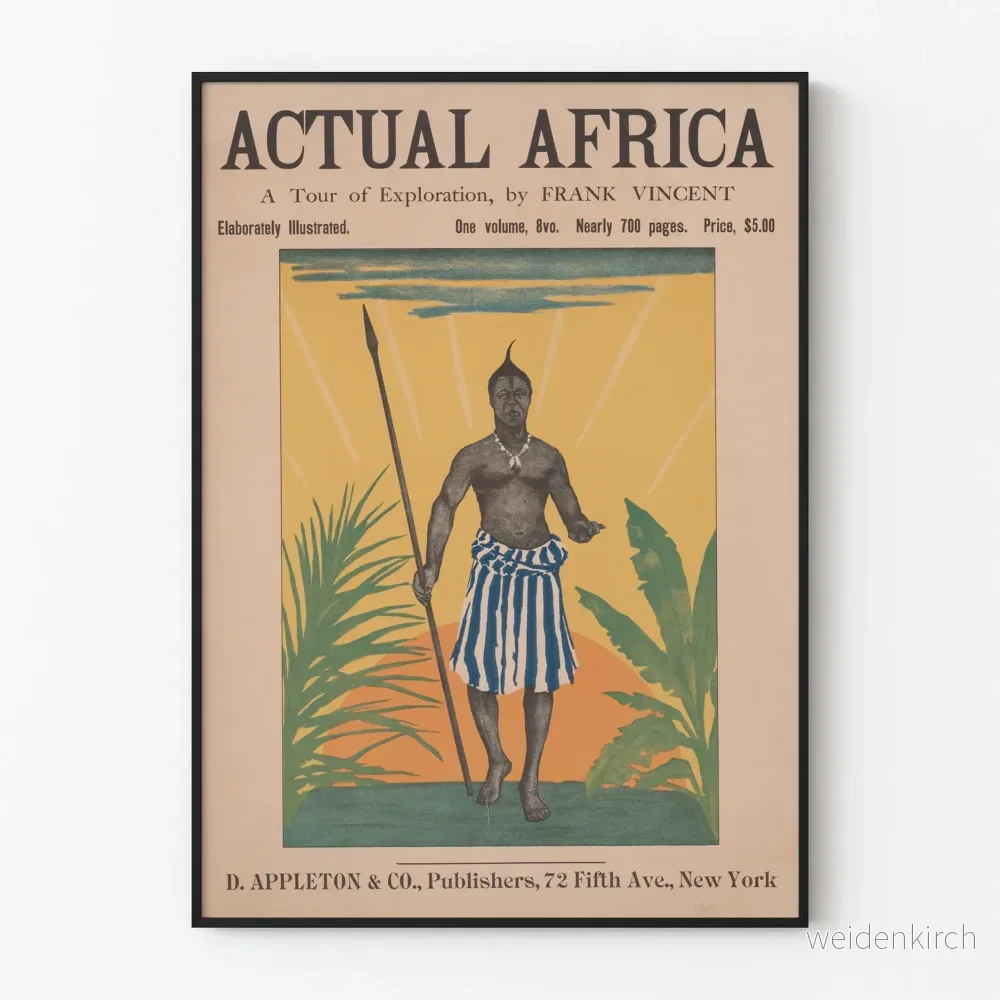 Vintage väggdekorationsposter Actual Africa av Frank Vincent