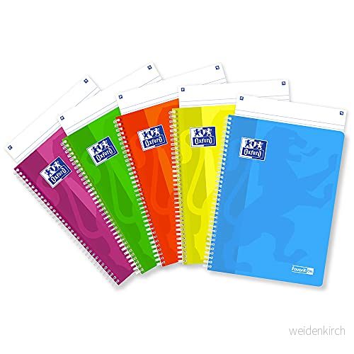 Favorit A4 Spiralat anteckningsbok, Randig 1R, 90 G/kvm, 5 pack Fluo Blandade färger 8006779038697