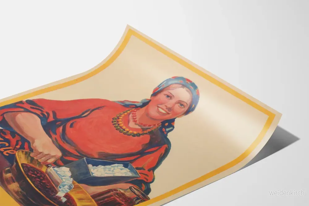 Vintageposter med kökstema, kvinna med socker och frukt - Bild 3