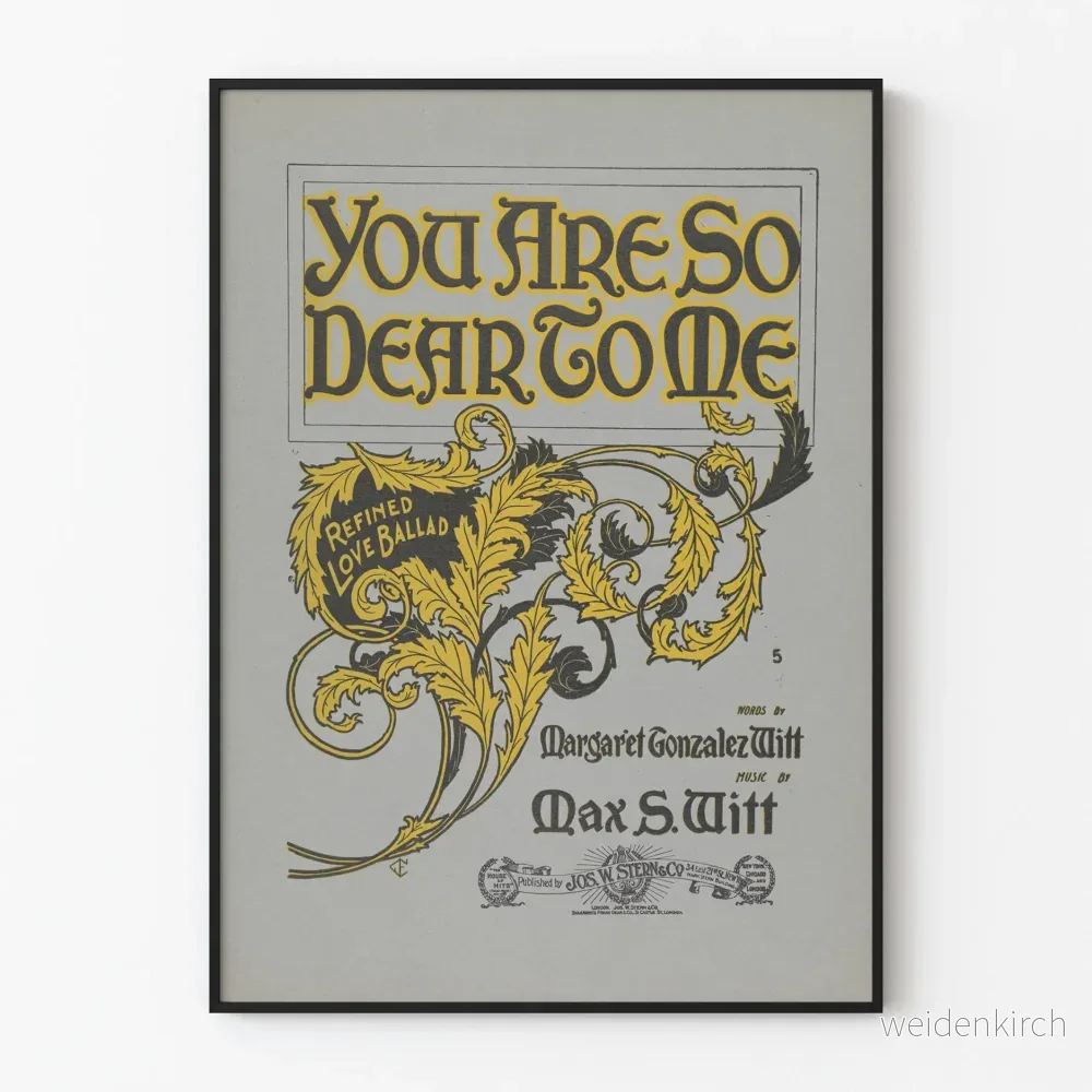 Vintage dekorativ poster You Are So Dear To Me