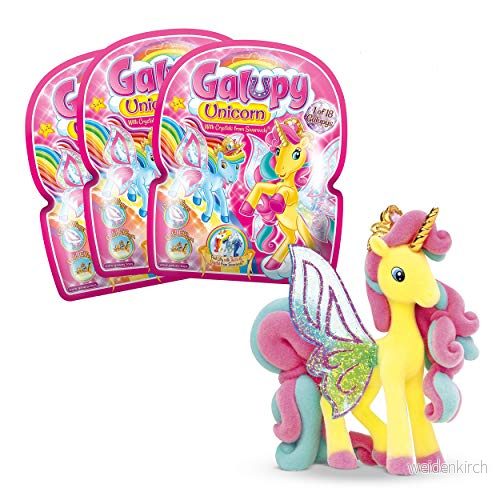 CRAZE GALUPY Enhörning 3 pack vackra enhörningsleksaker x enhörningar innehåller enhörningsgåvor för flickor och pojkar 18 olika enhörningsfigurer att samla 27738 4059779027738