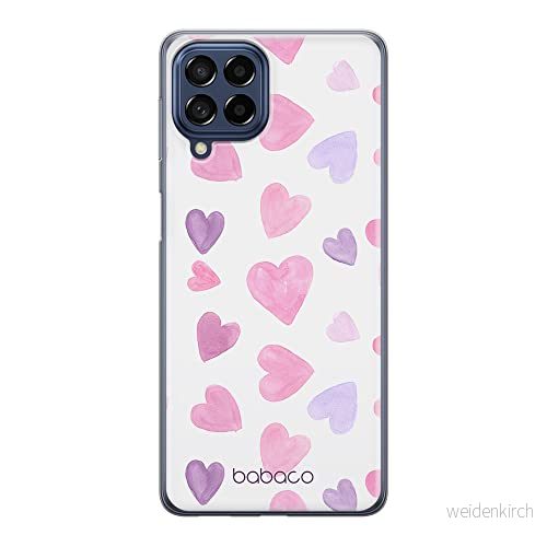 ERT GROUP mobiltelefonfodral för Samsung M53 5G originalt och officiellt licensierat Babaco mönster Hearts 005 optimalt anpassad till formen på mobiltelefonen, gedeeltelijk transparant 5905511386382