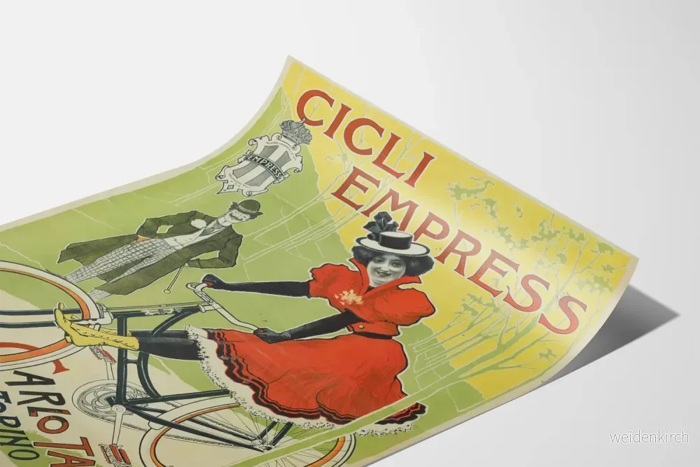 Vintageposter Cicli Empress damcykel röd - Bild 3
