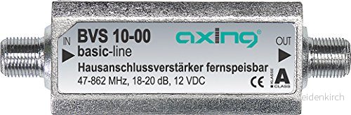Axing BVS 10 00 Inline förstärkare 12 V för kabel TV eller Anert (20 dB, 47 862 MHz) 7611682031003