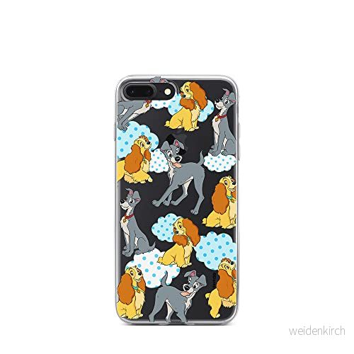ERT GROUP mobiltelefonfodral för Iphone 7 PLUS/ 8 PLUS originalt och officiellt licensierat Disney mönster Lady and the Tramp 004 anpassad till formen på mobiltelefonen, gedeeltelijk transparant 5905131773340