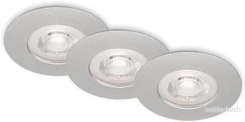 BRILONER - Sats med 3 LED-belysningslampor i taket, dimbara belysningslampor, ultraplatta badrummet, belysningslampor badrummet IP44, krom matt, 90x25 (DxH) 4002707423010
